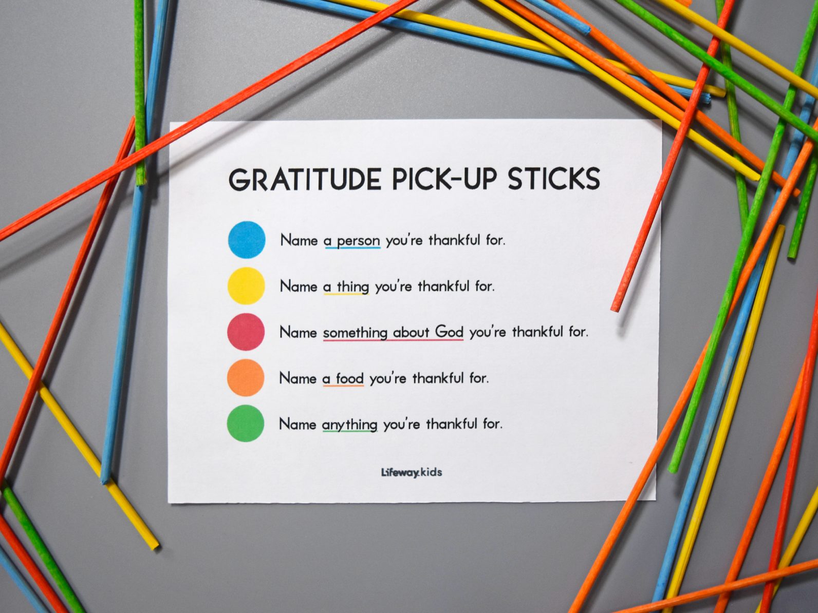 Fun Friday: Gratitude Pick-Up Sticks - Kids Ministry - Dedicated